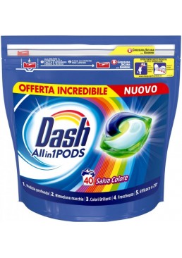 Гель-капсули для прання 3в1 Dash Color, 40 шт